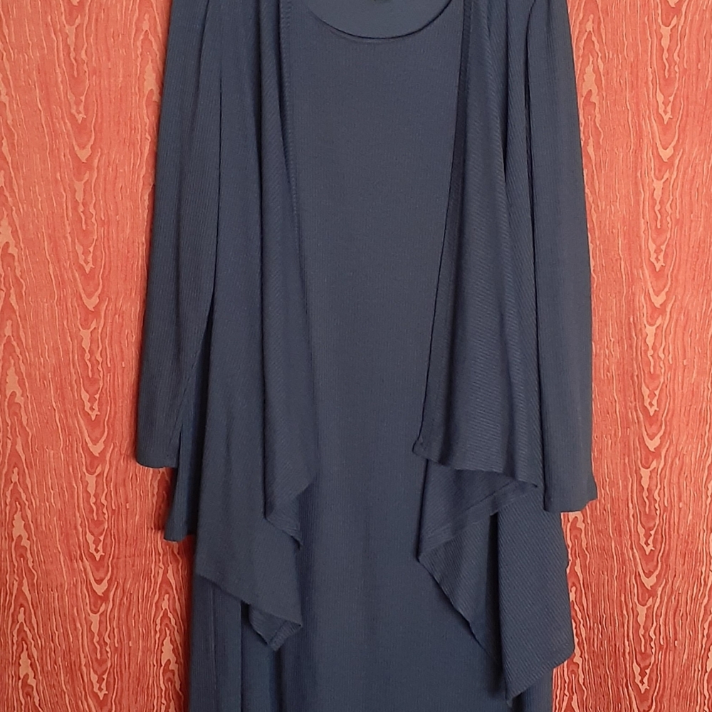 R&M RICHARDS NAVY BLUE ONE PIECE DRESS SET WOMEN'S SIZE 18W